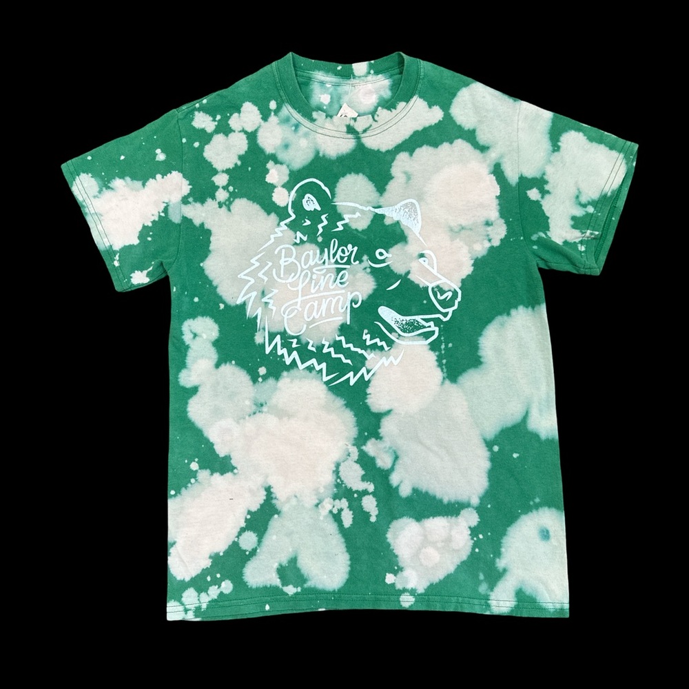 Vintage Baylor Camp Upcycled tie dye tshirt  S 26x18